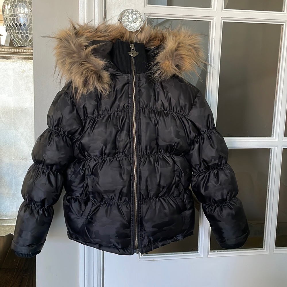 Appaman Black Camo Puffer Jacket with Hood